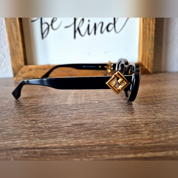 Fendi Black Sunglasses with Gold Accent - Picture 5 of 10